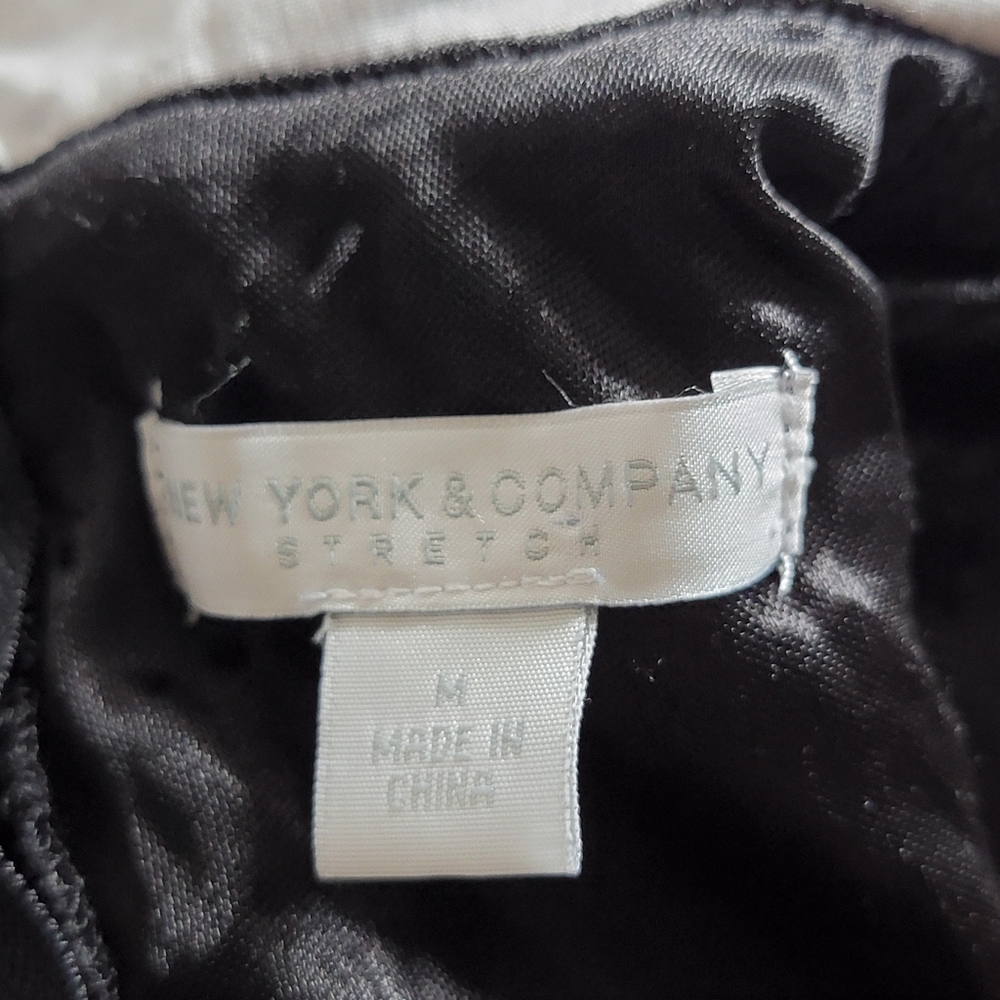 NY& C Black Midi Dress White Collar Medium - Picture 4 of 10